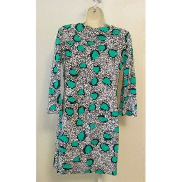 DVF Diane von Furstenberg Ruri Cheetah Island Parakeet shift dress green new 8 - Picture 3 of 4